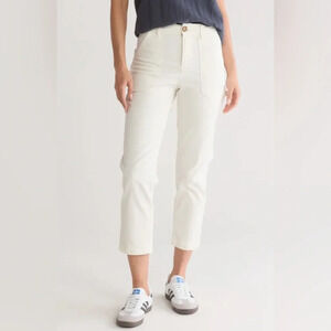 MARINE LAYER Maya Slim Straight Leg Utility Pants in Painter White